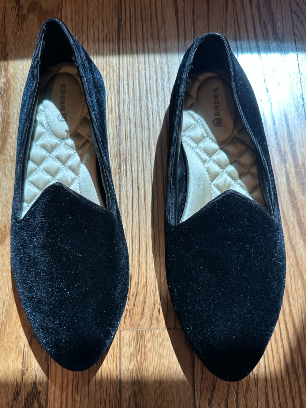 Birdies Black Velvet Heron Women’s Slip-On Flats